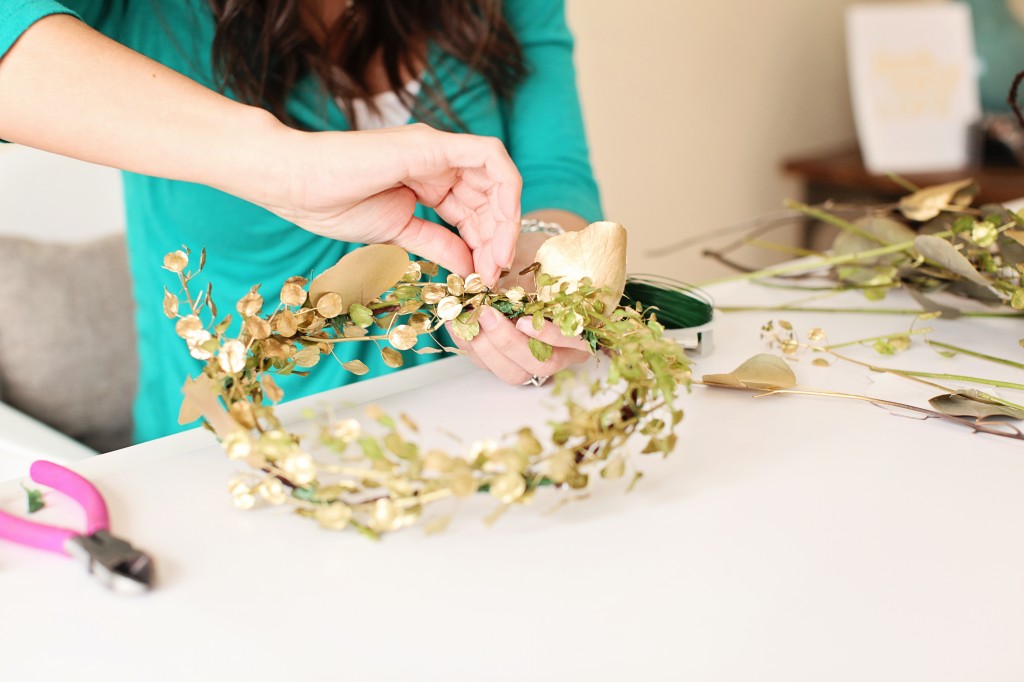 Gilded Floral Crown tutorial | The Day's Design | Ashley Slater Photography