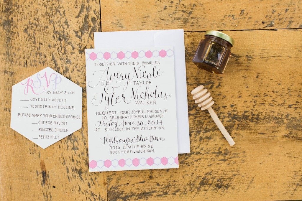 Honeycomb Wedding Invitation | Jessica Albers | Ashley Slater Photography