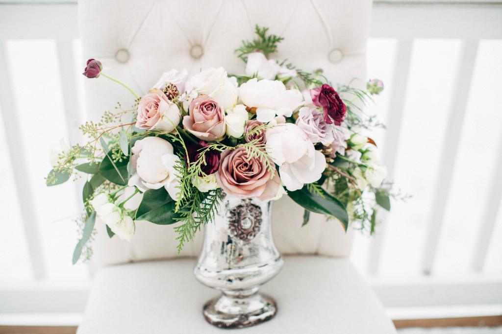 Winter Flower Recipe: Peony and Pinecones | The Day's Design | Katie Grace Photography