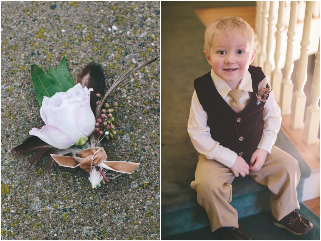 Feather Boutonniere | The Day's Design | Katie Grace Photography