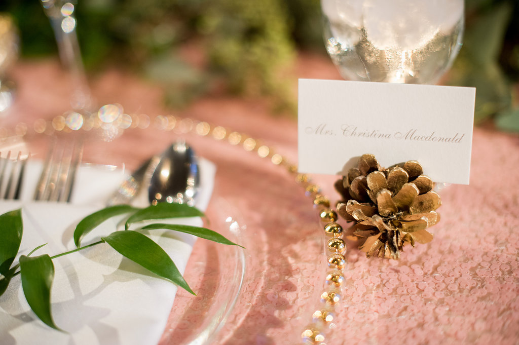 Pinecone Place Card Holder | The Day's Design | Kelly Sweet Photography