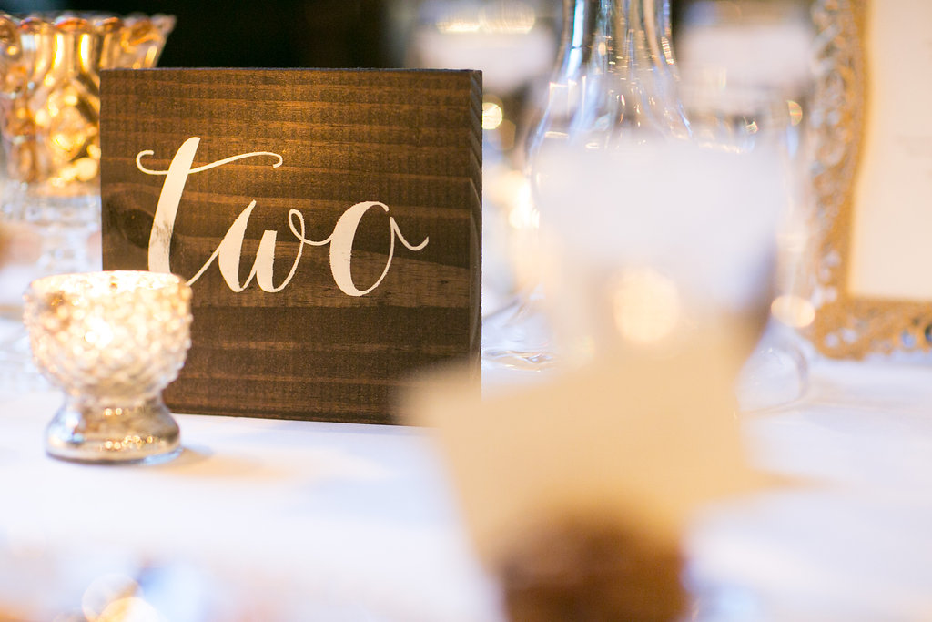 Calligraphy Table Number | The Day's Design | Kelly Sweet Photography