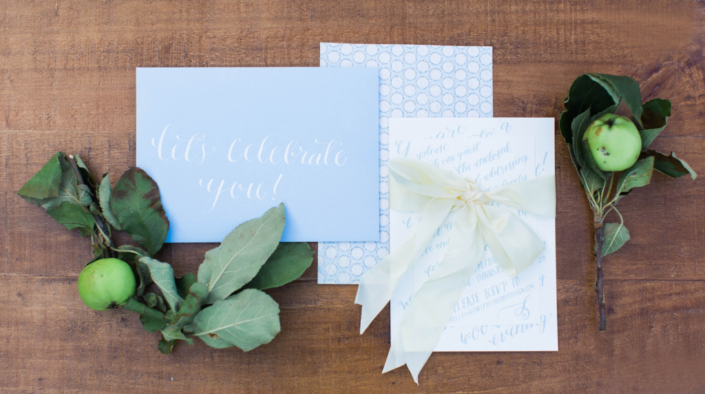 Blue Calligraphy Invittions | The Day's Desing | Wondrous Whimsy