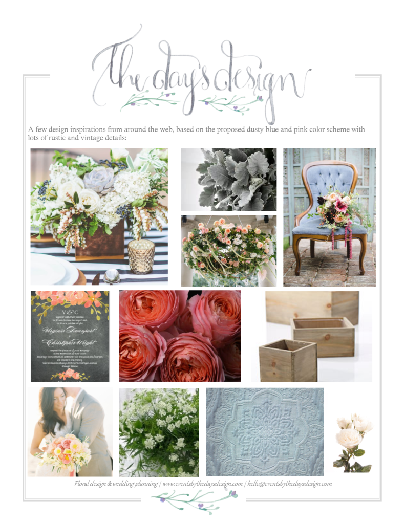 Dusty Blue & Rustic Mood Board | The Day's Design