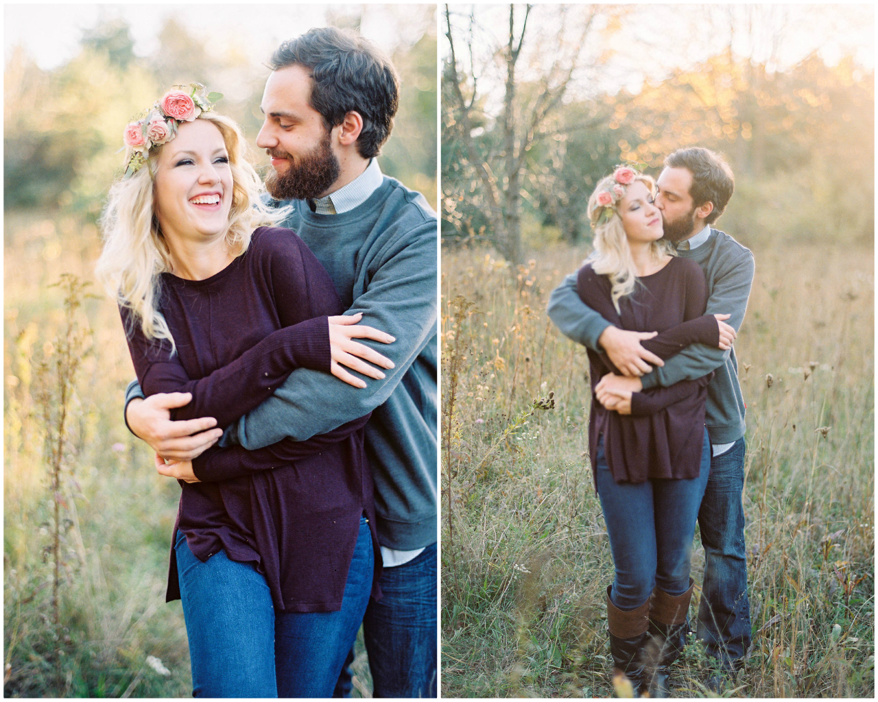 Grand Rapids Autumn Engagement Session | Ashley Slater Photography | Flower Crown | The Day's Design