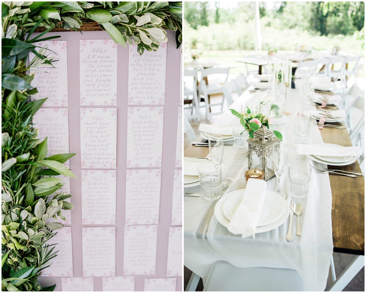 Greenery Escort Card Display | The Day's Design | Ashley Slater Photography