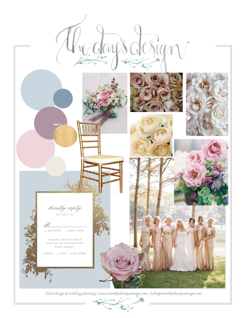 Dusty Blue and Gold | Wedding Inspiration Board | The Day's Design