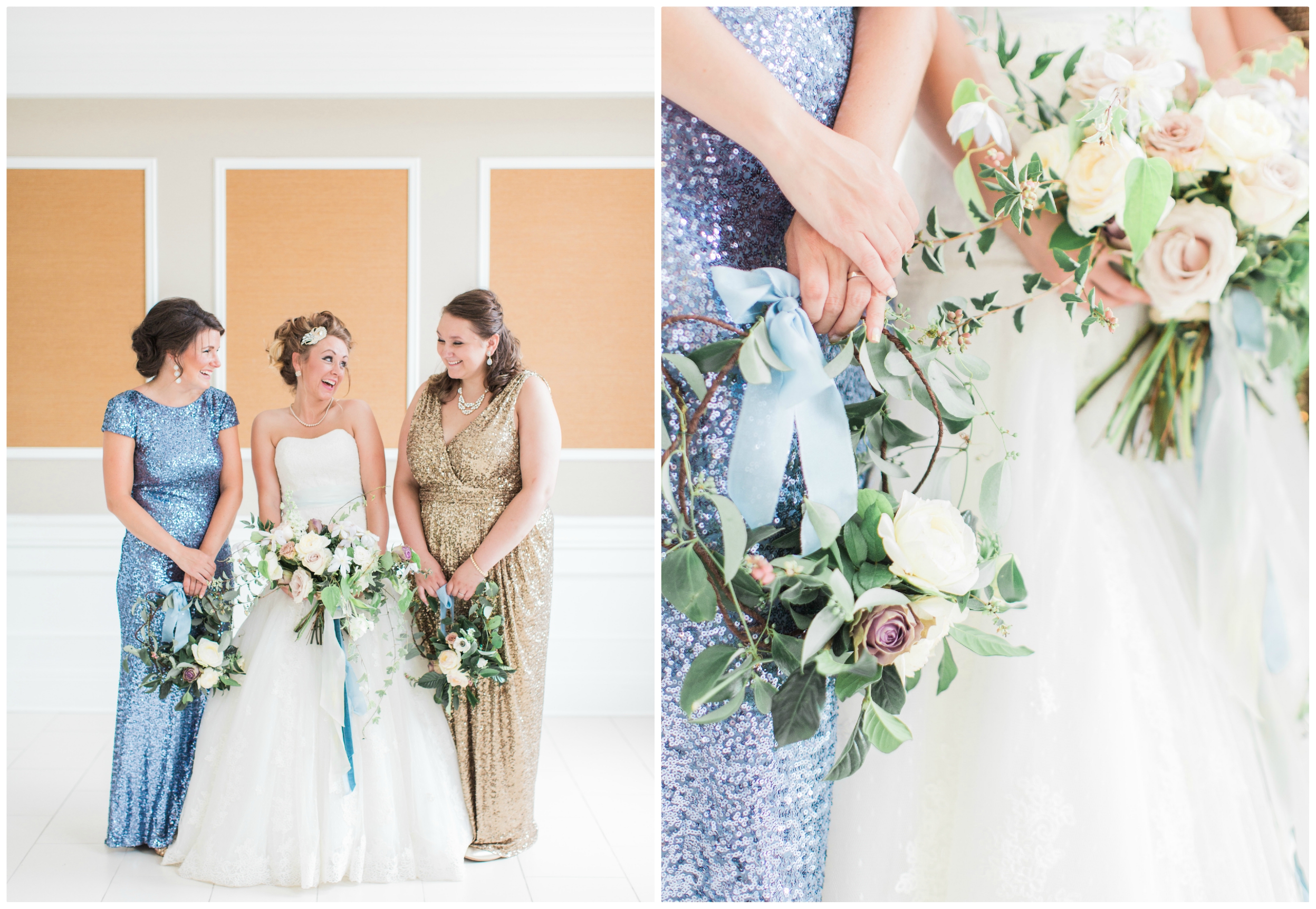 Gold & Blue Bridesmaids | The Day's Design | Samantha James Photography