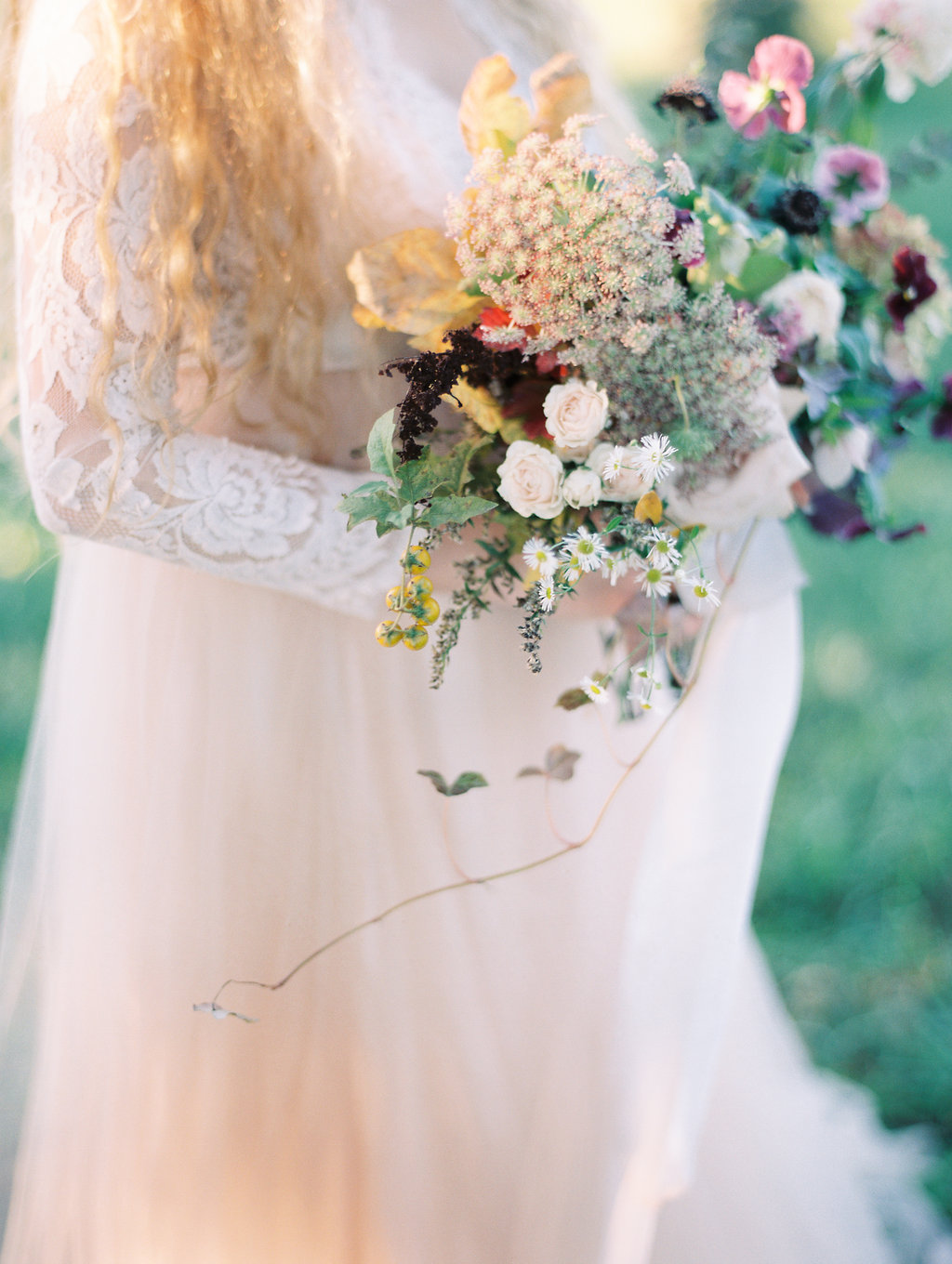 Blush and Burgundy Bridal Bouquet | The Day's Design | Ashley Slater Photography