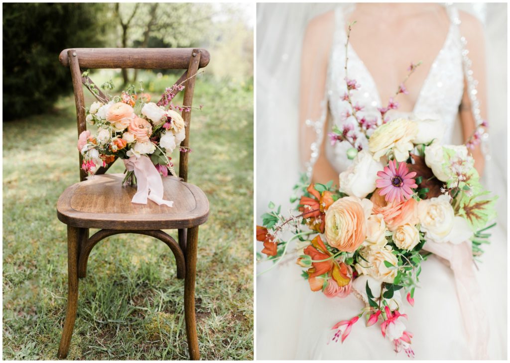 Living Coral Wedding Bouquet | The Day's Design | TownLine Joural