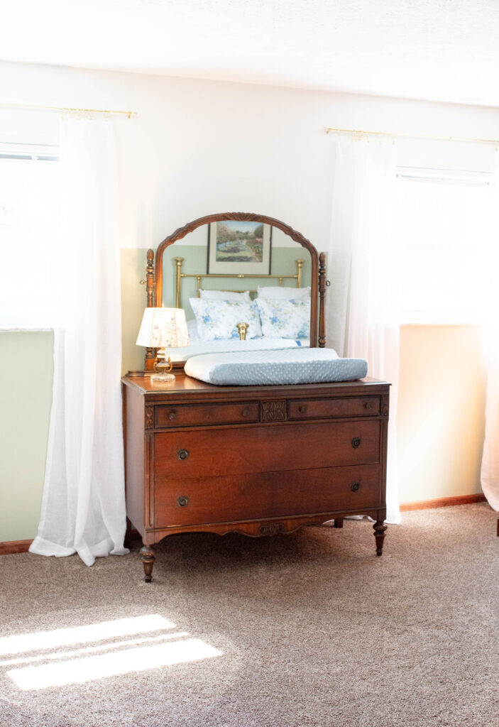 vintage dresser and changing table